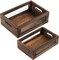 Set of 2 Rustic Nesting Wooden Crates – Small Decorative Boxes with Handles for Countertop, Fruit & Vegetable Storage, Kitchen, Bathroom, Pantry Organization, and Gift Baskets